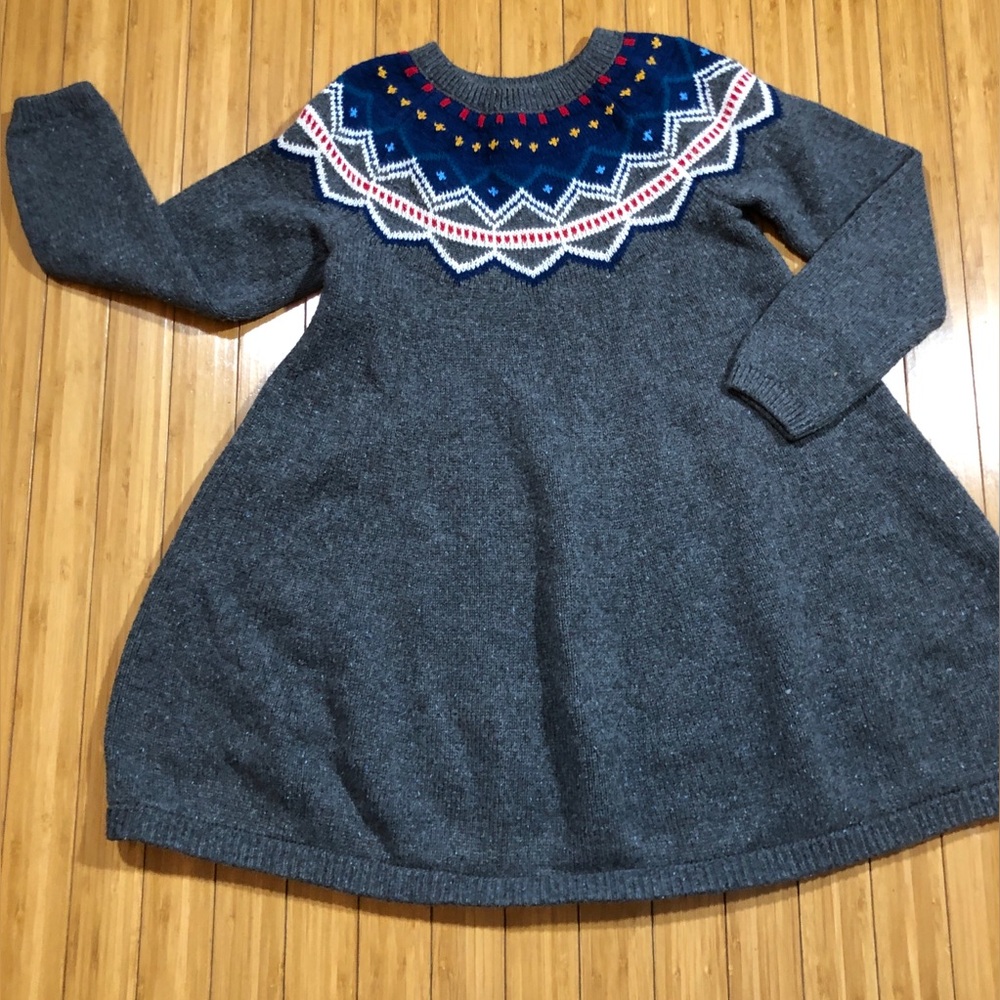 Hanna Andersson Gray Wool blend Sweater Dress Size 120